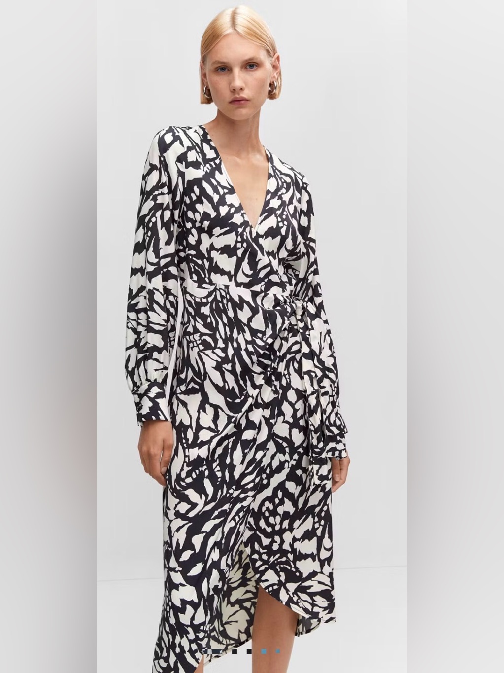 Mango Women S Black & White Wrap Dress Nwt
